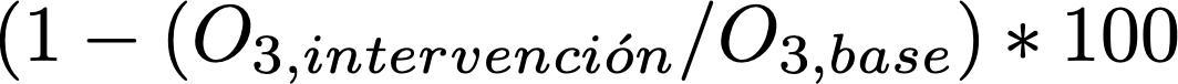 Porcentaje reducción O3